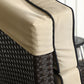 Outdoor Recliner Chair with Adjustable Backrest, Cushion, Side Tray, Black