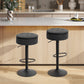 Set of 2 Barstools with Storage, Swivel Bar Stools with PU Leather Upholstered, Footrest, Steel Base, Black