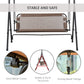 2-Person Porch Swing Chair, 2 Seater Patio Swing Bench w/ Adjustable Canopy, Breathable Seat for Garden, Poolside, Black