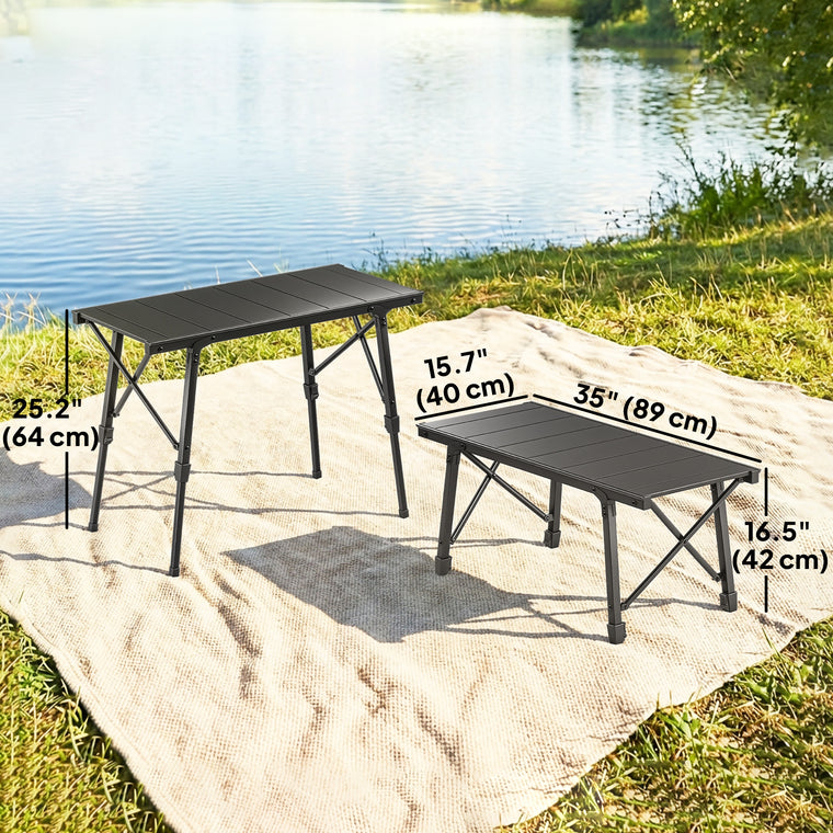 Folding Picnic Table with Removable Plates & Non-Slip Feet
