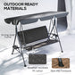 3-Seat Patio Swing Chair, Outdoor Canopy Swing Glider with Adjustable Shade, Grey