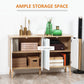 Modern Sideboard and Buffet, Dining Room Cabinet with Adjustable Shelves and 4 Doors, Natural