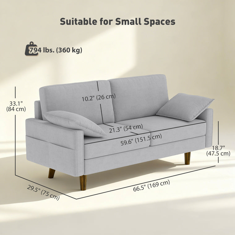 3-Seater Velvet Sofa with Spring Cushions