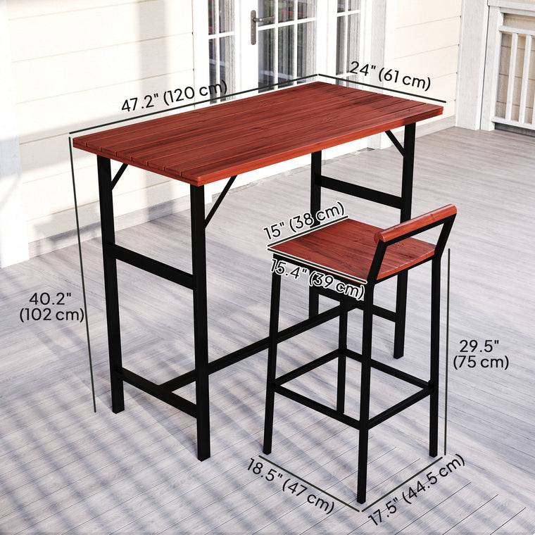5-Piece Bar Set with 47" Table and 4 Stools