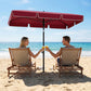 6.5x4ft Rectangle Patio Umbrella Aluminum Tilt Adjustable Garden Parasol Sun Shade Outdoor Canopy Red
