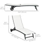 Outdoor Lounge Chair Set of 2, Tanning Chair with Wheels, Breathable Mesh for Patio, Backyard, Poolside, Cream White