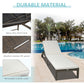 Patio Rattan Sun Lounger with 4-Level Adjustable Backrest and Wheels, Wicker Chaise Lounge Chair with Cushion, for Patio, Deck, Poolside Cream White