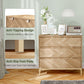 Bedroom Chest of Drawers with Anti-tipping Design, Storage Cabinet with 3 Drawers for Living Room, Hallway, Nature Wood