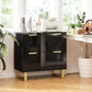 Lateral File Cabinet with 2 Drawers, Modern Filing Cabinet for Letter/A4/Legal Size Files, High Gloss Black