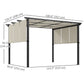 Metal Pergola, Outdoor Pergola with Retractable Canopy, for Garden, Patio, Backyard, Deck