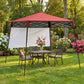 7' x 7' Garden Foldable Pop Up Gazebo Tent with Backpack & Inclined Legs Outdoor Party Canopy, Red & Black