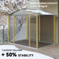 8' x 6' Outdoor Storage Shed, Metal Garden Shed with 2 Windows, 4 Vents, Lockable Doors and Gloves, Dark Grey