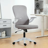 Ergonomic Office Chair, Swivel Desk Chair with Adjustable Lumbar Support and Height, Flip-up Armrests, Wheels, Grey