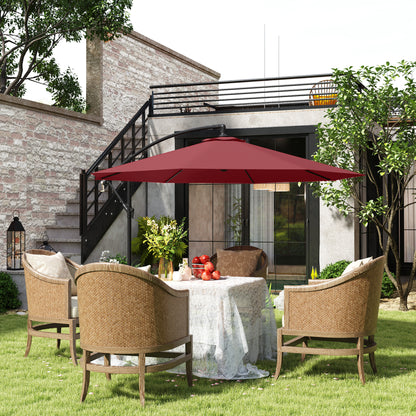 9.7ft Wine Red Banana Cantilever Umbrella with Crank
