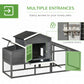 79" Wooden Chicken Coop, Outdoor Hen House, Poultry Habitat with Removable Tray, Nesting Box, Run, Ramp, Grey