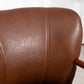 Accent Chair, Modern Armchair, Faux Leather Upholstered Living Room Chair with Wood Legs and Wide Padded Seat, Brown