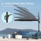 10' Offset Patio Umbrella Cantilever Umbrella with Aluminium Pole 360° Rotation and Tilt Adjustment, Grey