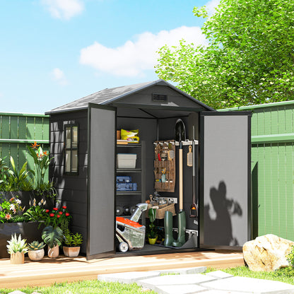 6' x 4.5' Plastic Shed with Double Doors & Vent