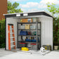 7' x 4' Galvanized Steel Garden Shed with Foundation Kit