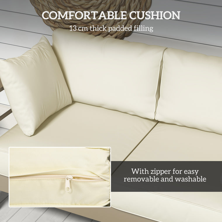Patio Loveseat with Cushions and Wide Armrests
