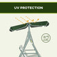 3-Seater Outdoor Porch Swing with Adjustable Canopy, Patio Swing Chair for Garden, Poolside, Backyard, Wine Red