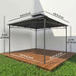 10' x 10' Gazebo, Soft Top Outdoor Gazebo with 2-Tier Roof, Metal Frame, Dark Grey