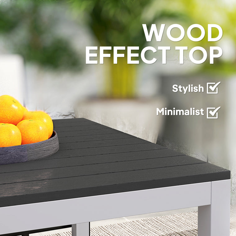 Rust-Resistant Aluminum Dining Table, Slatted Top