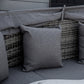 4 Pieces Patio PE Wicker Round Daybed, Outdoor Rattan Garden Lounge Furniture Sets, Grey