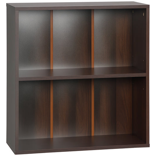 Small 2-Tier Bookshelf Storage Rack - Walnut