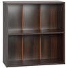 Small 2-Tier Bookshelf Storage Rack - Walnut
