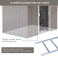 9'x6.3'Garden Storage Outdoor Shed w/ Floor Foundation Outdoor Yard Metal Tool Storage House Grey White