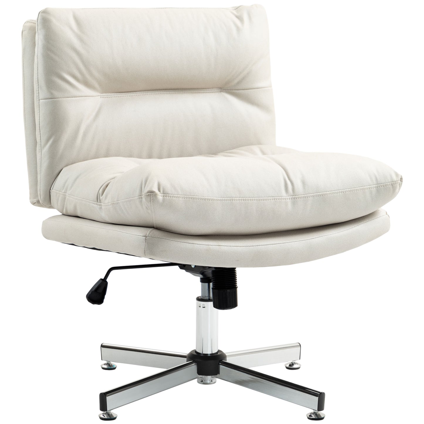 Armless Office Chair, Criss Cross Chair with Adjustable Height & Tilt Function for Home Office, Study, Light Grey