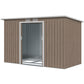 9' x 4' Garden Metal Storage Shed Outdoor Equipment Tool Box with Foundation Kit, Ventilation & Doors, Light Grey