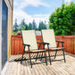 Outdoor Dining Chairs Set of 2, Folding Patio Dining Set with Texteline and Steel Frame for Park Convenient Seat