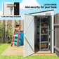 Outdoor Storage Shed Lean to Shed Outdoor Metal Tool Shed with Lockable Door and Air Vents, Dark Grey