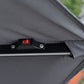 10FT Cantilever Patio Umbrella with Lights Solar Powered Offset Umbrella with Crank and Cross Base for Deck Grey