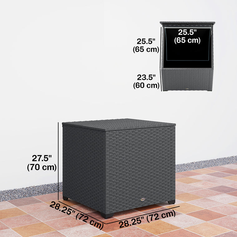 67-Gallon Rattan Deck Box with Waterproof Liner