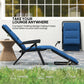 Foldable Lounge Chair, Reclining Patio Sun Lounger with 6-Position Adjustable Back, Blue
