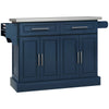 Rolling Kitchen Island with Stainless Steel Top