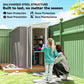 Outdoor Storage Shed Lean to Shed Outdoor Metal Tool Shed with Lockable Door and Air Vents, Dark Grey