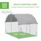 Galvanized Large Metal Chicken Coop Cage Walk-in Enclosure Poultry Hen Run House Playpen Rabbit Hutch with Cover for Outdoor Backyard 9.2' x 6.2' x 6.5' Silver