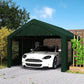 12 x 20ft Carport with 2 Roll-Up Doors, 4 Windows, Portable Garage with Removable Sidewalls for Car, Truck, Dark Green