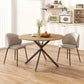 47" Round Kitchen Table for 4, Industrial Dining Table with Steel Legs for Dining Room, Brown and Black