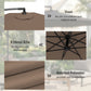 9.6ft Offset Patio Umbrella Garden Hanging Parasol Banana Cantilever Umbrella with Base, Crank, Coffee