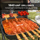 Charcoal BBQ Grill, BBQ Grill with 1840 cm² Cooking Area, 3 Shelves, Adjustable Vent, Lockable Lid, Wheels, Black