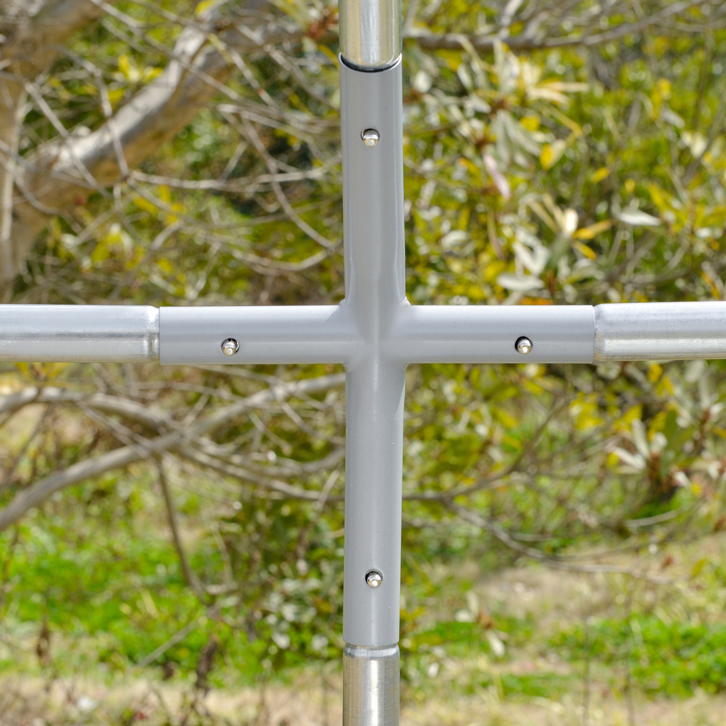 9.2' x 18.7' x 6.5' Silver Galvanized Chicken Coop with Cover