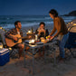 2ft Folding Camping Table, Picnic Table with Mesh Storage Layer, 4 Adjustable Heights and Carrying Handle, Black