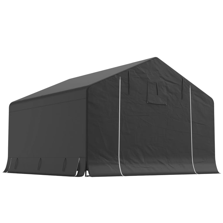 10' x 10' Galvanized Bike Storage Shed with Roll-Up Door