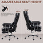 400LBS Massage Office Chair, Executive Office Chair with 6-Point Vibration, Footrest and Lumbar Support, Black