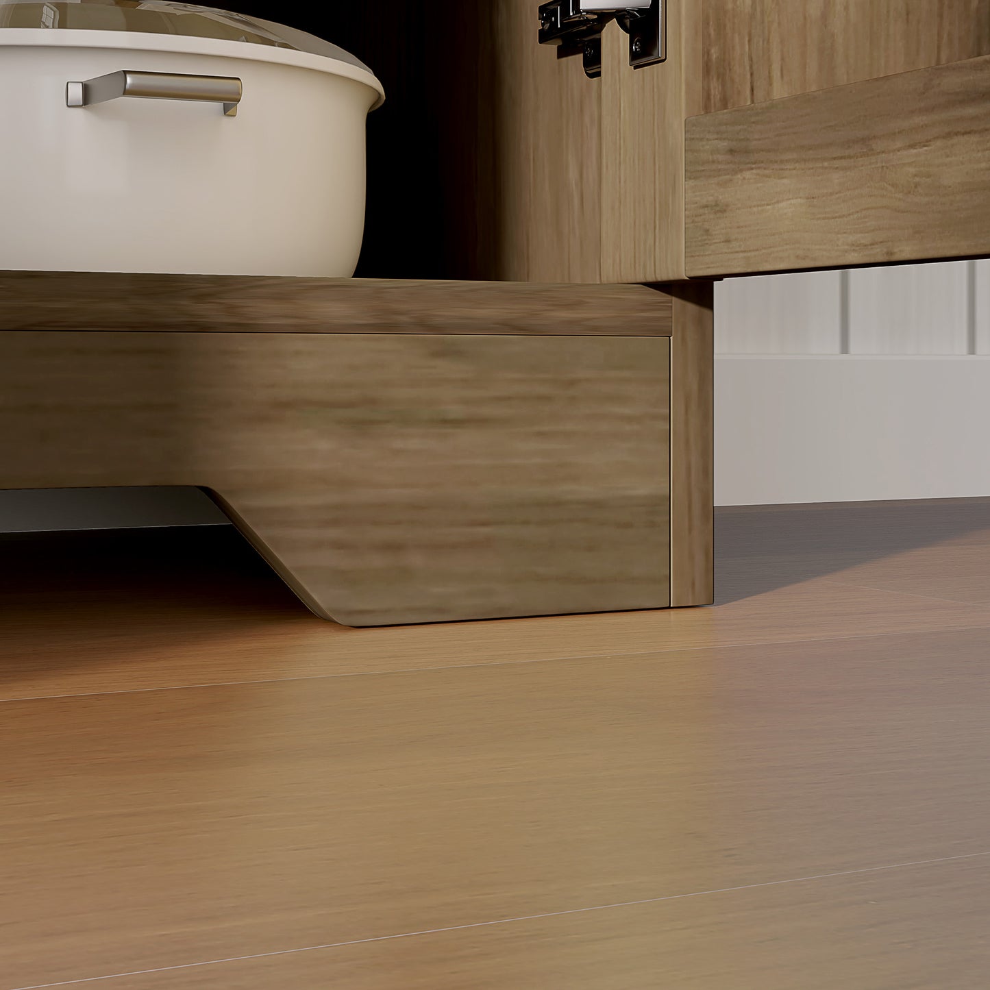 Sideboard Cabinet with 2 Drawers, 4 Barn Doors and 2 Adjustable Shelves, Buffet Table for Living Room, Light Brown